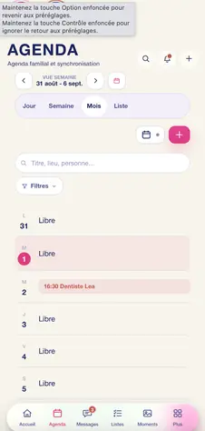L’agenda partagé